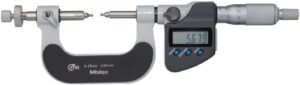 MITUTOYO SERIES 324 DIGITAL GEAR TOOTH MICROMETER WITH INTERCHANGEABLE BALL ANVIL/ SPINDLE TIP TYPE