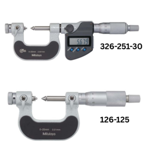 MITUTOYO SERIES 326, 126 SCREW THREAD MICROMETER WITH INTERCHANGEABLE ANVIL / SPINDLE TIP TYPE
