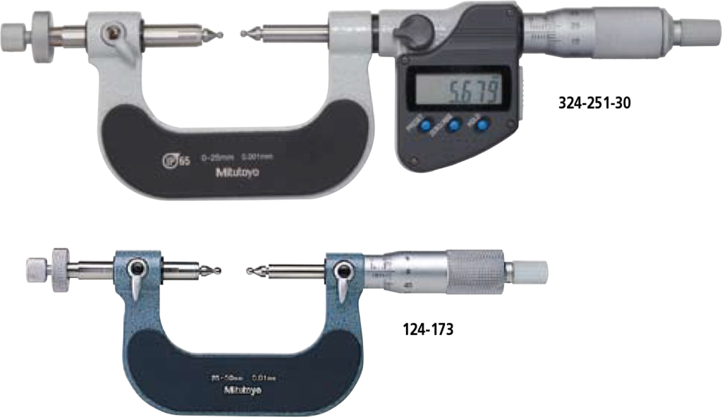 MitutoyoSERIES 324, 124 — Interchangeable Ball Anvil / Spindle Tip