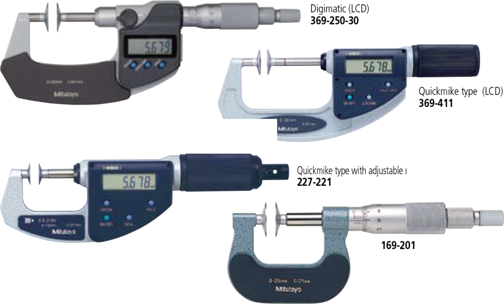 MitutoyoSERIES 369, 227, 169 — NonRotating Spindle TypeDisk Micrometers