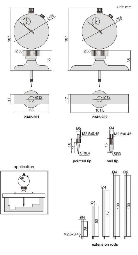 Dial Extension Insize INSIZE Dial Depth Gage 2342 | Gokul Traders