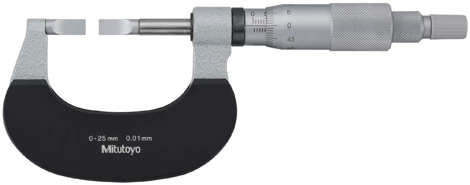 MITUTOYO SERIES 122 BLADE MICROMETER – NON-ROTATING SPINDLE TYPE