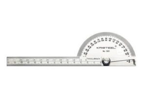 KRISTEEL DEGREE PROTRACTOR (D HEAD) WITH GRADUATED ARM (POLISH  FINISH) MODEL NO – 1501 GA